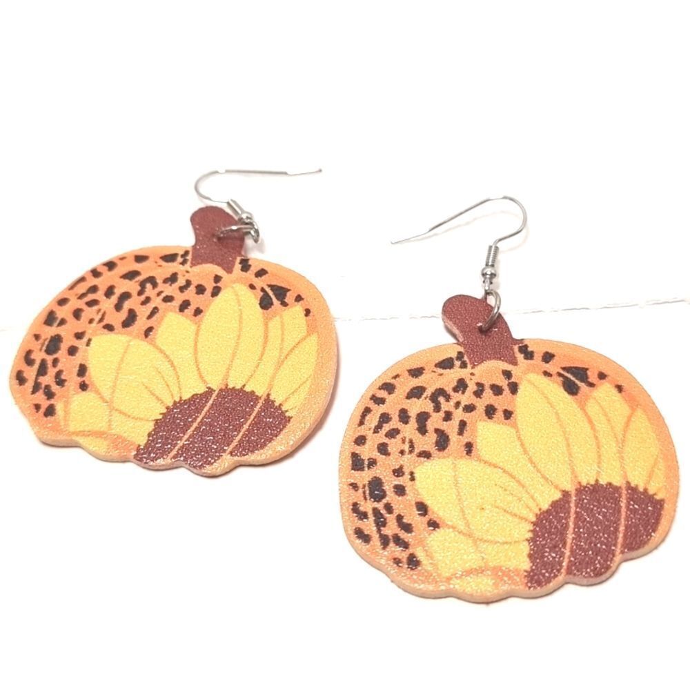 👋 Pumpkin Sunflower Leopard Print Earrings | Mix And Match 3/$20